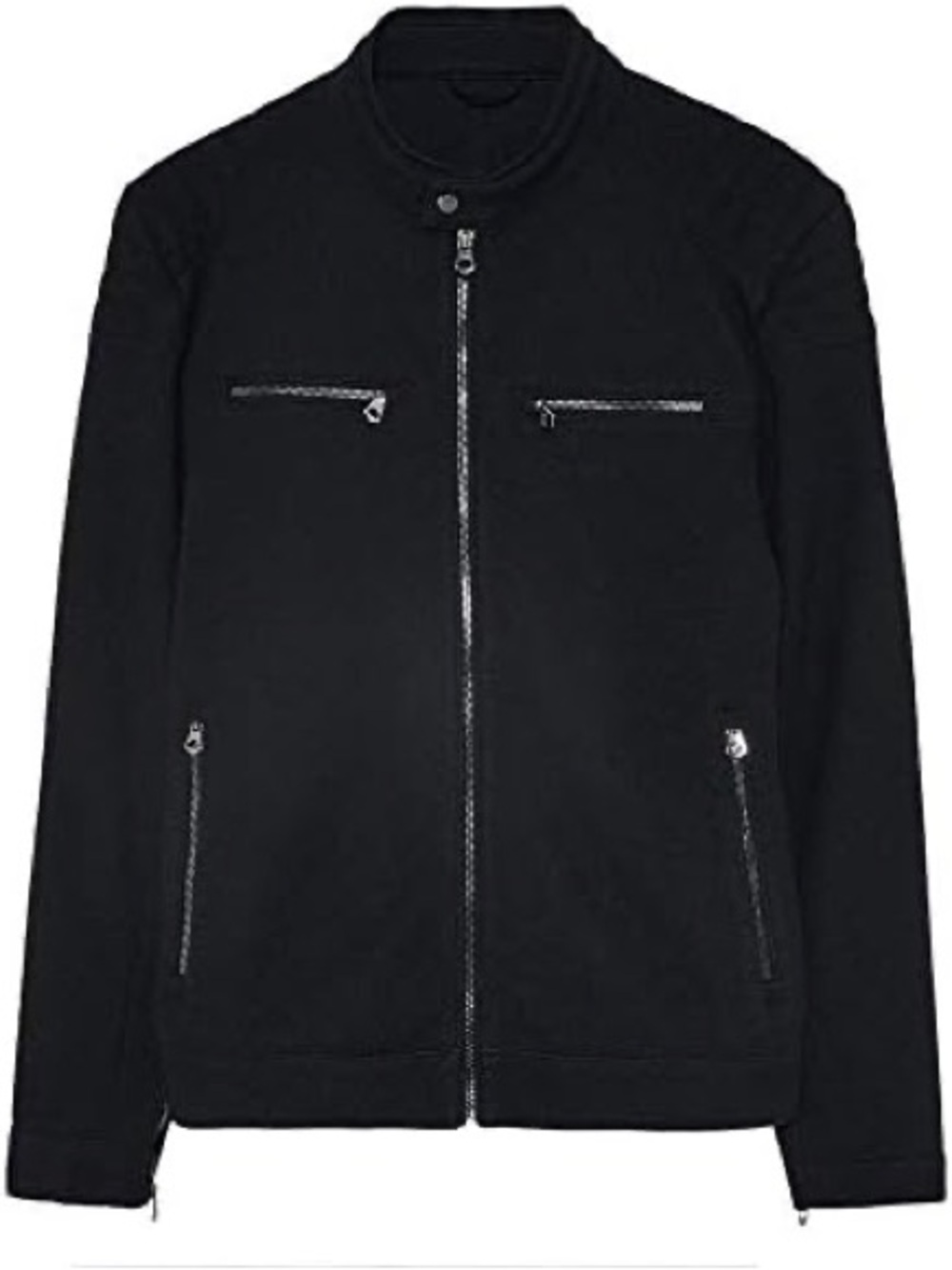 Zara Man Large Black Fabric Biker Jacket - worn once